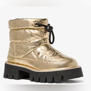Michael Kors Barton Metallic Leather Winter Boots Size U.S. 9